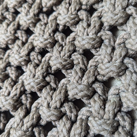 Vintage Clutch Wooden Handles Macrame Handheld Handbag Purse  Brown I-2 - Picture 4 of 11